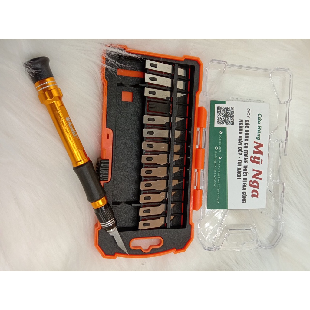 Bộ dao điêu khắc, chạm, trổ, tách, ghép cao cấp 14 chi tiết Asaki AK-3960
