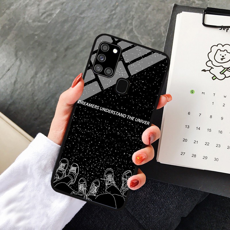 Ốp Samsung Galaxy A21S, M30S, M31, M21 Lưng kính cường lực cao cấp, Sáng bóng
