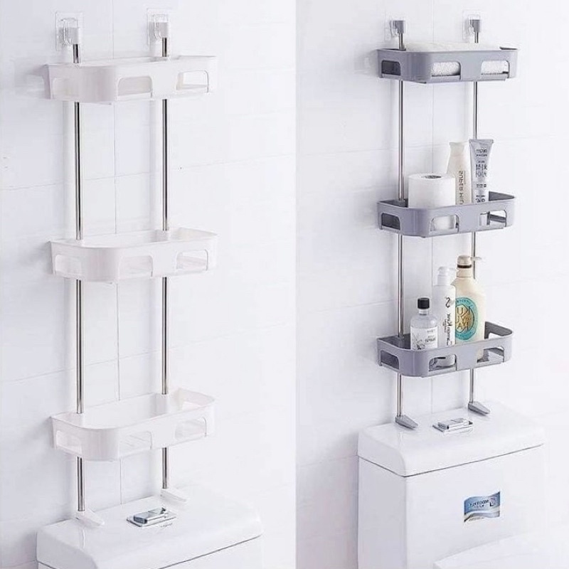 Kệ Giá Nhựa Dán Treo Gắn Tường Đựng Đồ Xà Phòng Mỹ Phẩm Phòng Nhà Tắm Vệ Sinh Bếp Toilet Thông Minh Đa Năng 2 3 Tầng
