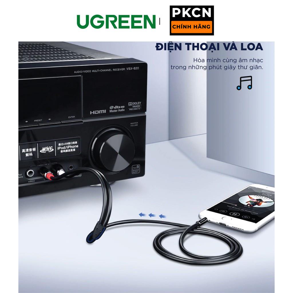 Dây Audio 3.5mm ra 2 đầu RCA  UGREEN AV116