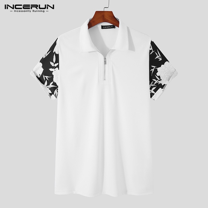 Áo thun polo INCERUN tay ngắn thời trang sành điệu cho nam