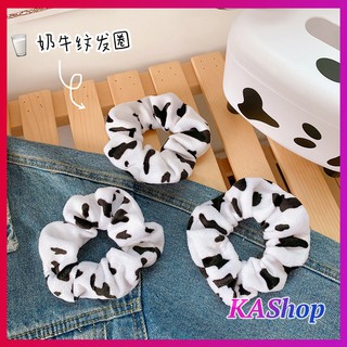 Dây cột tóc lông nhung Scrunchies Bò Sữa hot hit