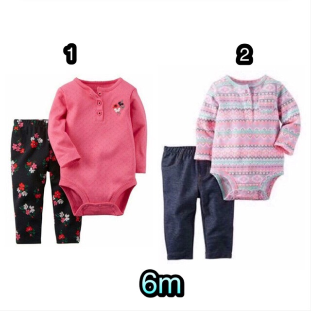 Set body kèm Legging Carter bé gái ( 6m)