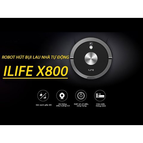 [HOT] Robot hút bụi lau nhà iLife X800, wifi điều khiển qua điện thoại Chính hãng