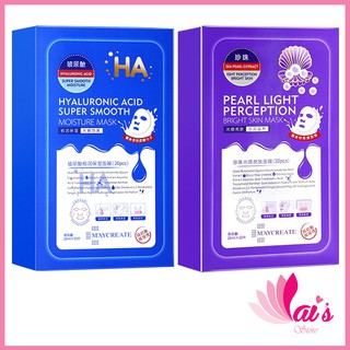 Hộp 20 Miếng Mặt Nạ HA Maycreate Dưỡng Ẩm Sâu, Ngọc Trai, Làm Sáng Da, Thu Nhỏ Lỗ Chân Lông, Giảm Nếp Nhăn Chính Hãng