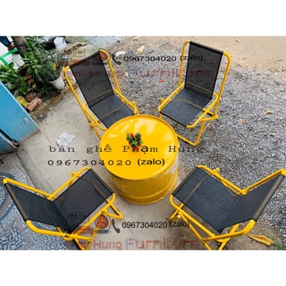 Bàn ghế xếp trà chanh bàn thùng phi giá rẻ, cung cấp sỉ