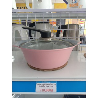 Nồi ceramic vân đá đáy từ ilo-hàn quốc 21cm