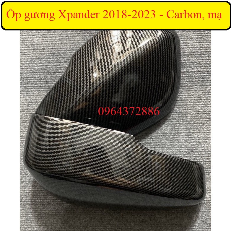 Ốp gáo gương xe bộ 2 chiếc Xpander 2018-2023 - Carbon, mạ