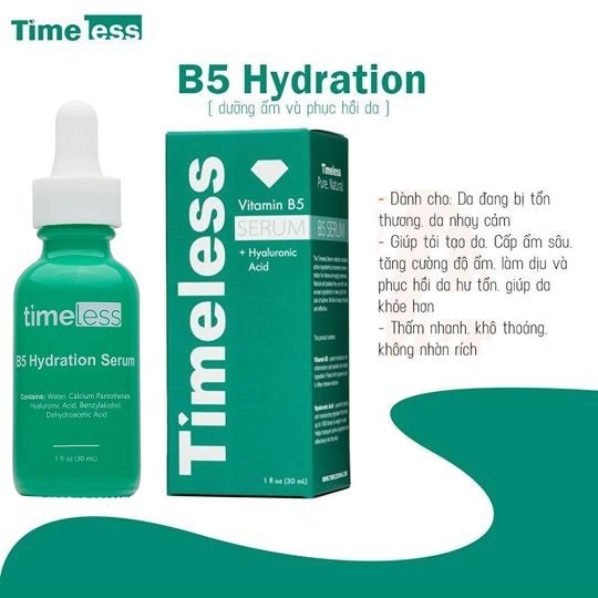 Tinh Chất Cấp Ẩm Sâu, Sáng Da, Chống Lão Hóa, Phục Hồi Da Timeless 30ml