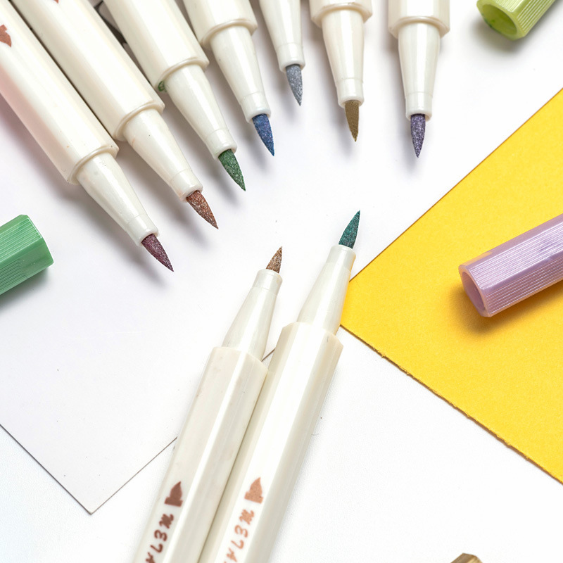 Bút Đầu Cọ Vẽ Thư Pháp 10 Màu