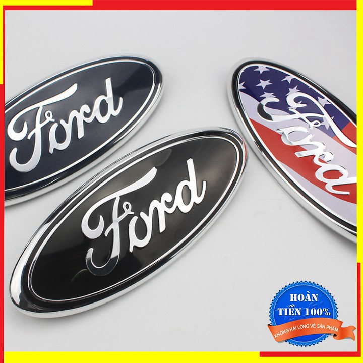 Biểu tượng logo cao cấp thương hiệu FORD (Trước xe) - Có 3 mầu: Đen, Xanh và Cờ Mỹ