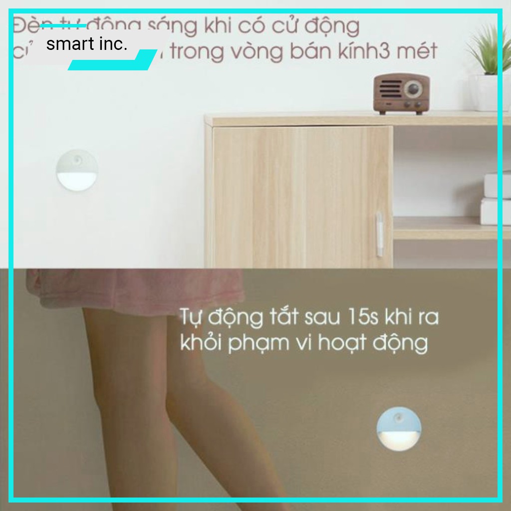 Đèn Led Cảm Ứng Treo Dán Tường Cảm Biến Chuyển Động Người Ban Đêm Đèn Ngủ Tự Sáng Trang Trí Gắn Cầu Thang Phòng Ngủ