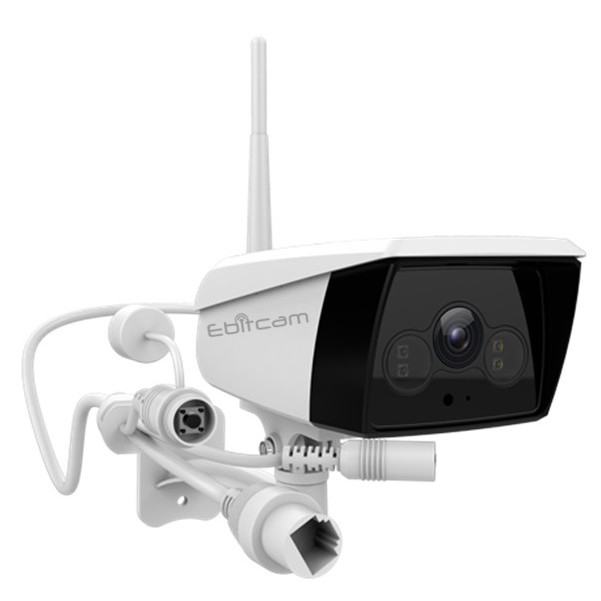 Camera IP Wifi Trong nhà Ngoài trời Ebitcam EBO3 1 Râu FullHD 1080P - đèn hồng ngoại siêu khủng đến 40m (Trắng)