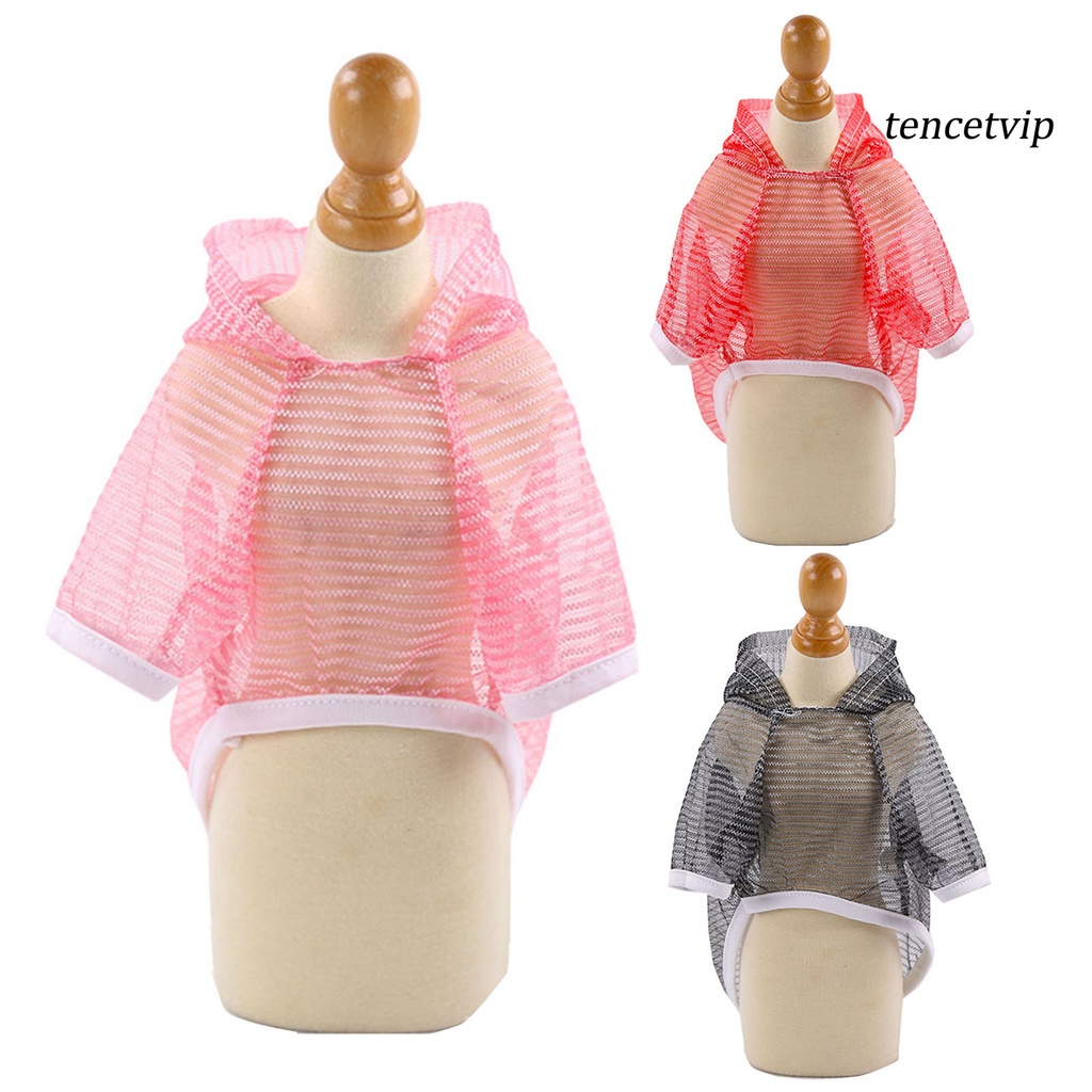 Áo Chống Nắng Có Mũ Trùm Đầu Bằng Polyester In Họa Tiết Mùa Hè Cho Cún Cưng