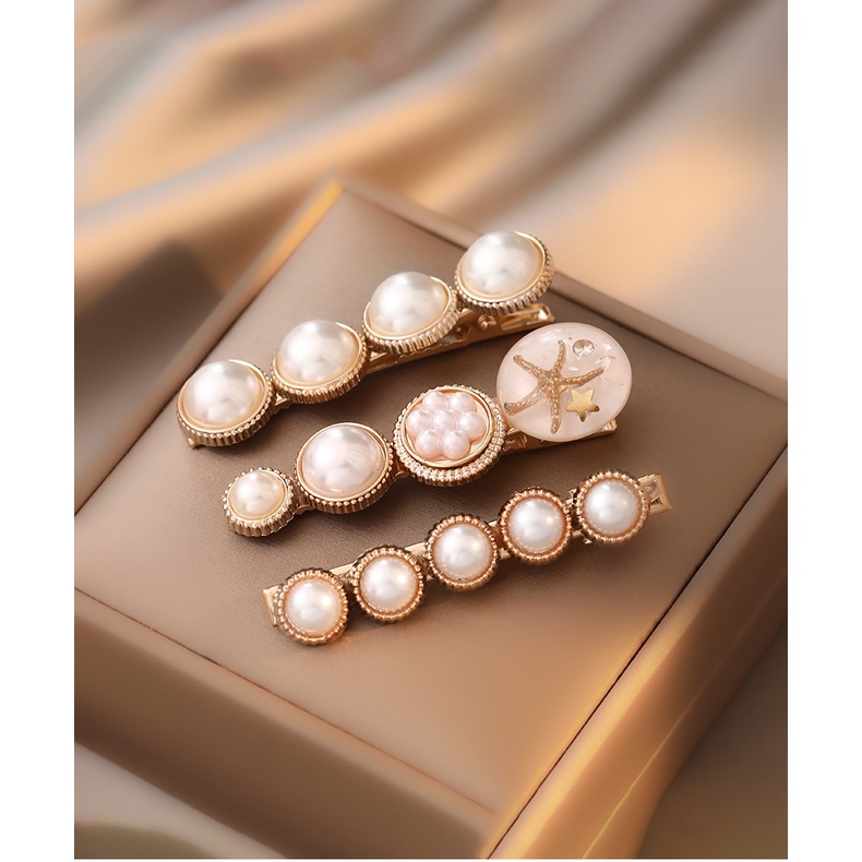 Set 6 Kẹp Tóc Đính Ngọc Trai Nhân Tạo Thời Trang