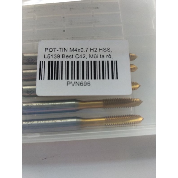 1 MŨI TA RÔ THẲNG PHỦ TIN MÀU VÀNG M2 M3 M4 M5 M6 M8 M10 M12, TA RÔ THÉP INOX