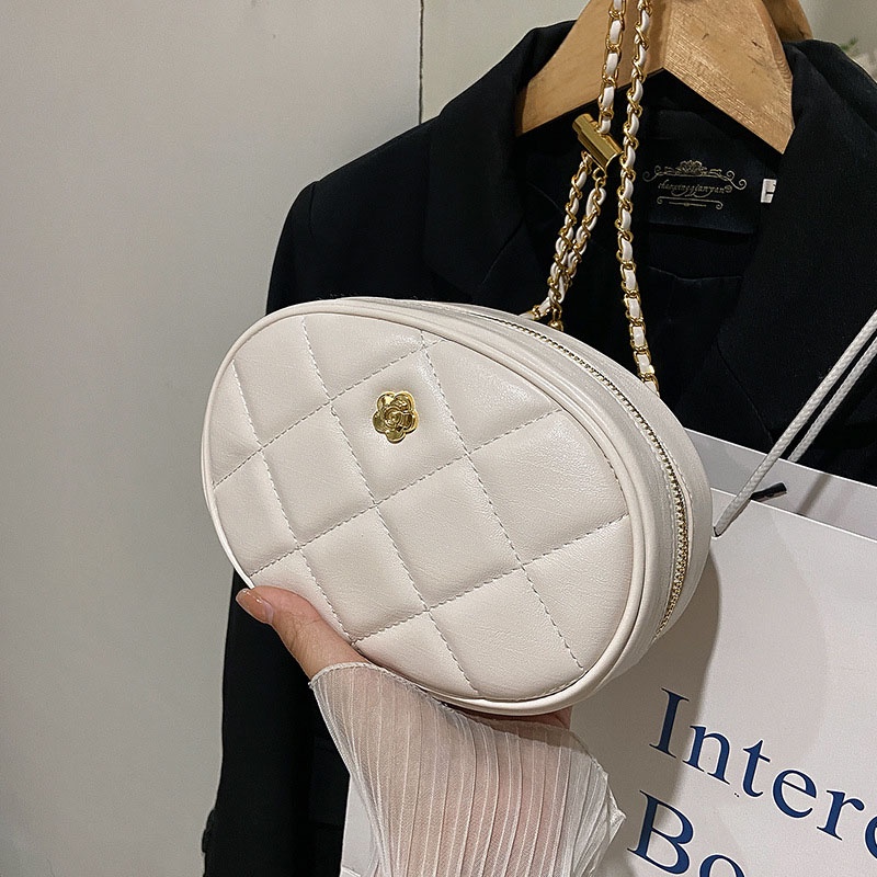 Túi Đeo Chéo Dây Xích Dáng Tròn Nhỏ Dễ Phối Đồ Thời Trang Cho Nữ