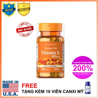 Viên uống đẹp da hỗ trợ đông máu Vitamin K 100 viên