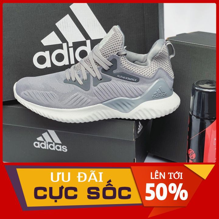 Giày Adidas Alphabounce Beyond Grey 👟 FREE SHIP, BAO ĐỔI SIZE 👟 Giày Sneaker Nam Nữ, Giày Thể Thao Cao Cấp, Giày Nam