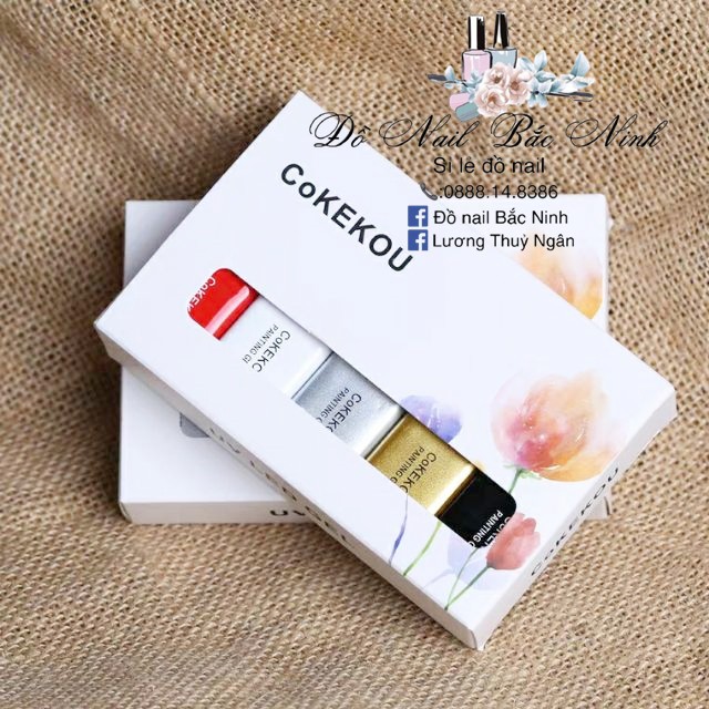 Sơn Gel Cọ Nét COKEKOU Vẽ Móng Đủ Màu Hàng Chuẩn Chai 6ml