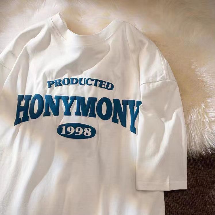 Áo Thun Tay Ngắn Màu Xanh Dương In Chữ Klein Thời Trang Mùa Hè 2022 Mới