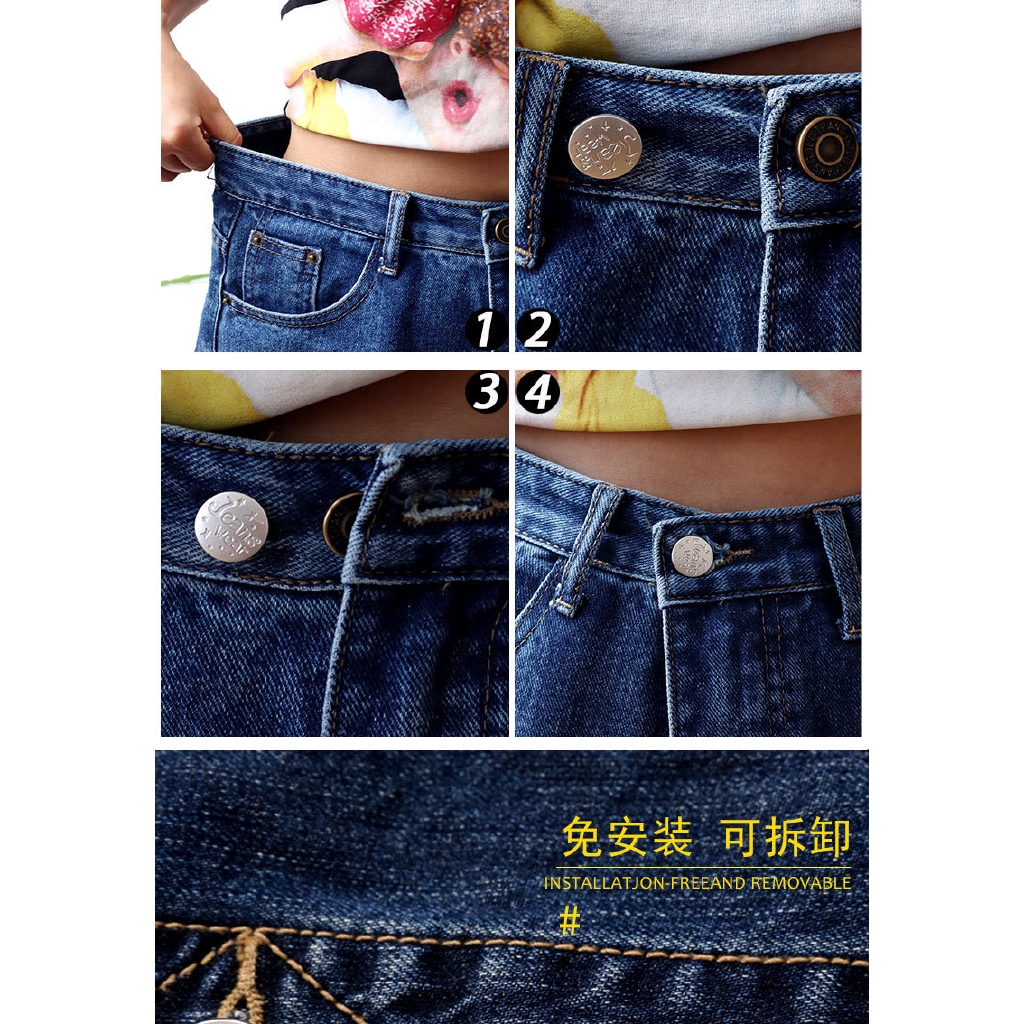 Nút Kim Loại Có Thể Điều Chỉnh Không Cần Đóng Đinh Cho Quần Jean