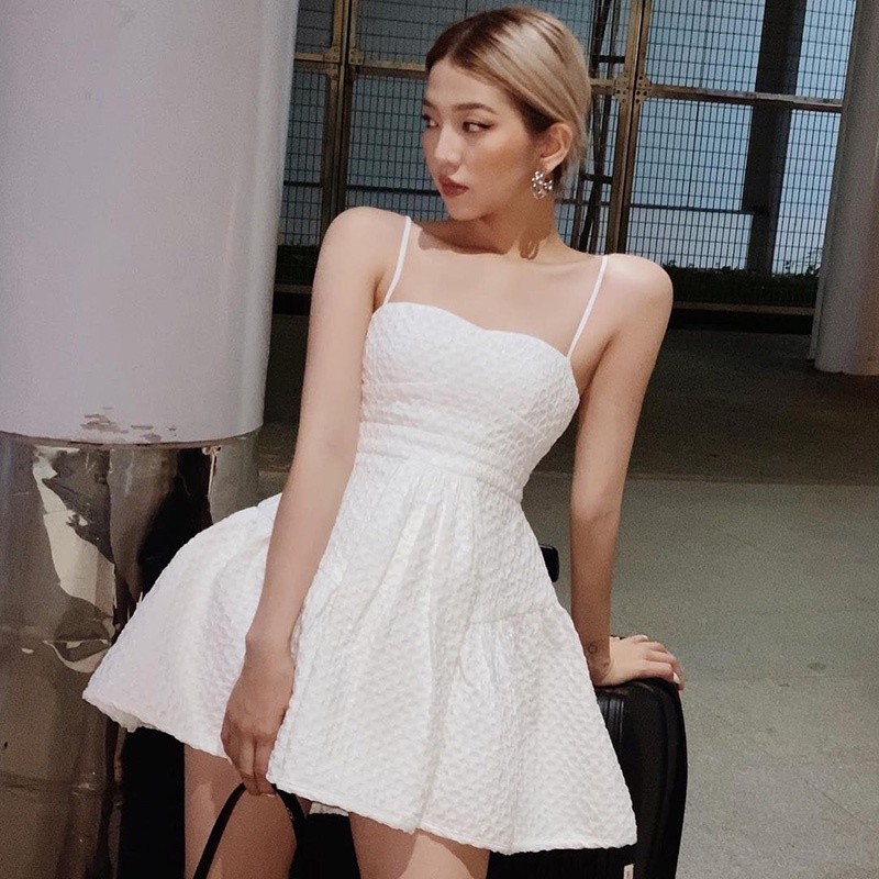 Đầm hai dây dáng xòe midi Emilyshop