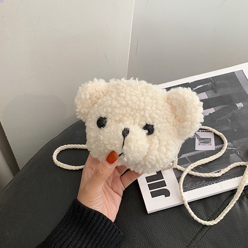 Túi Đeo Chéo Hình Gấu Nhồi Bông Mini Dễ Thương Cho Bé Gái