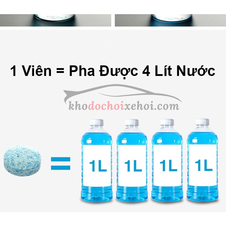 [Mã LIFEAUMAY giảm 10% tối đa 30k đơn 150k] Viên Sủi Rửa Kính Ô Tô - 1 Viên - Làm Sạch Trong 1 Nốt Nhạc