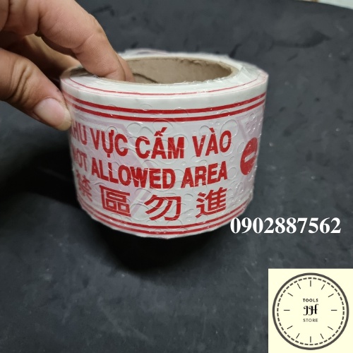 băng keo cảnh báo khu vực cấm vào 100ya