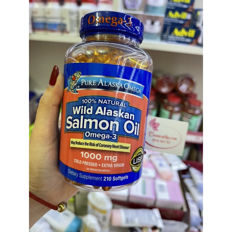 omega3 salmon 1000mg dầu cá omega 3 Pure Alaska Omega Salmon Oil