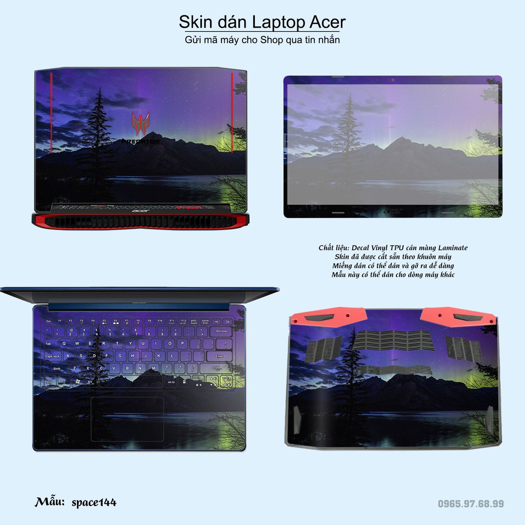 Skin dán Laptop Acer in hình không gian nhiều mẫu 24 (inbox mã máy cho Shop)