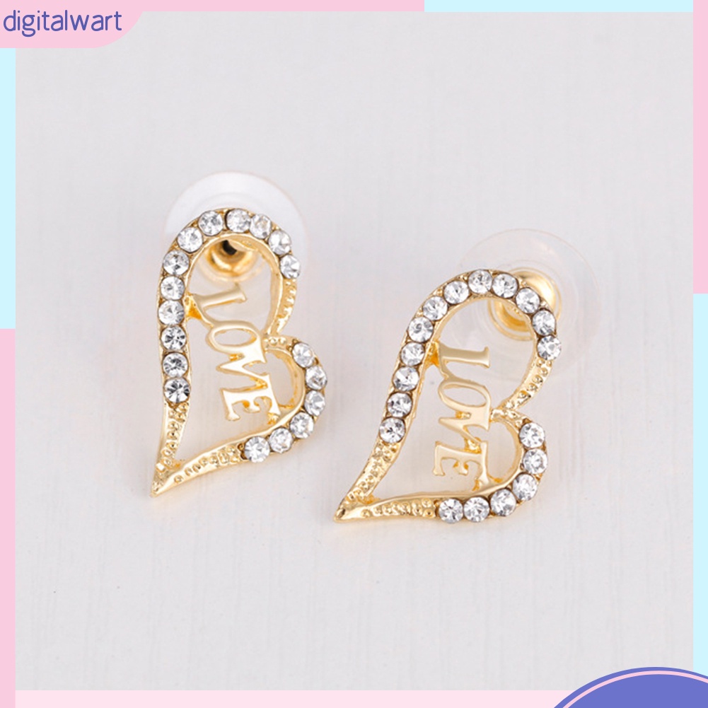 Bộ trang sức hợp kim hình trái tim đính đá thời trang sang trọng dành cho nữ