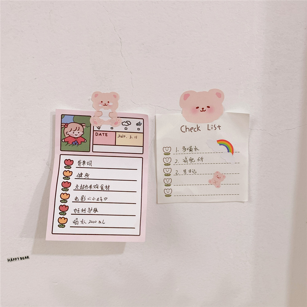 Sticker trang trí điện thoại hình chú gấu đáng yêu DIY