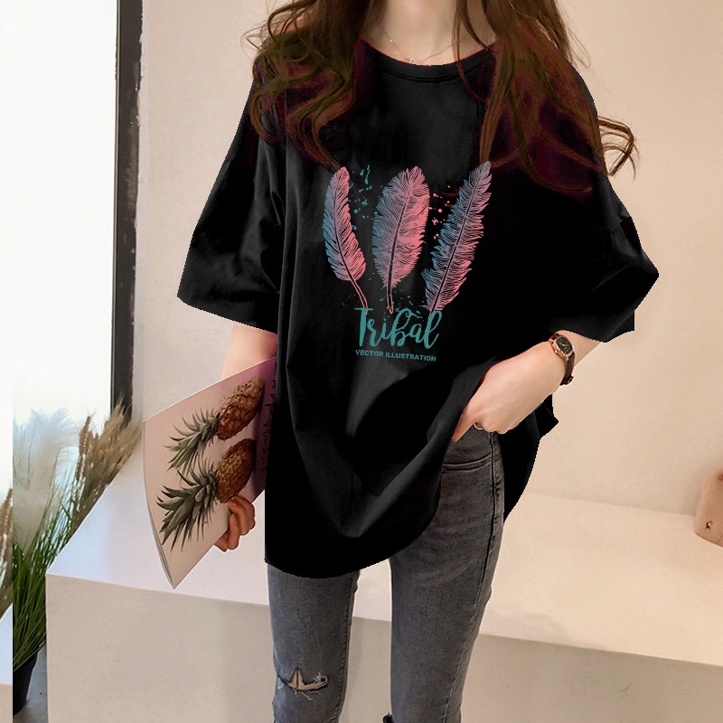 NRVP Áo Thun Cotton Tay Ngắn Dáng Rộng In Hình Bướm Màu Xanh Bơ Thời Trang Mùa Hè Cho Nữ