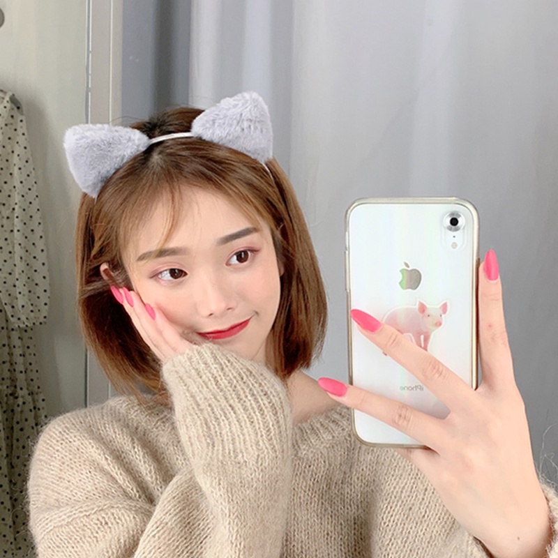 Băng đô cài tóc hình tai mèo xinh xắn đáng yêu phong cách Hàn Quốc