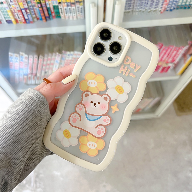 Ốp lưng iphone Ốp Điện Thoại Acrylic Phối Ren Họa Tiết Hoạt Hình Cho iphone 13Pro / 12Promax / 11 / 8 Dinuo case