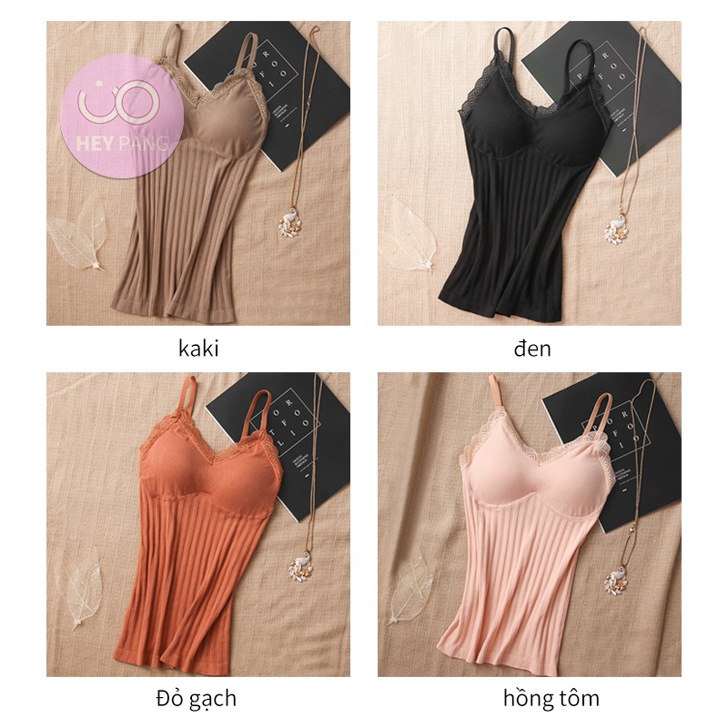 Áo kiểu hai dây ren cúp ngực có đệm thun gân co giãn siêu gợi cảm HEYPANG VN022