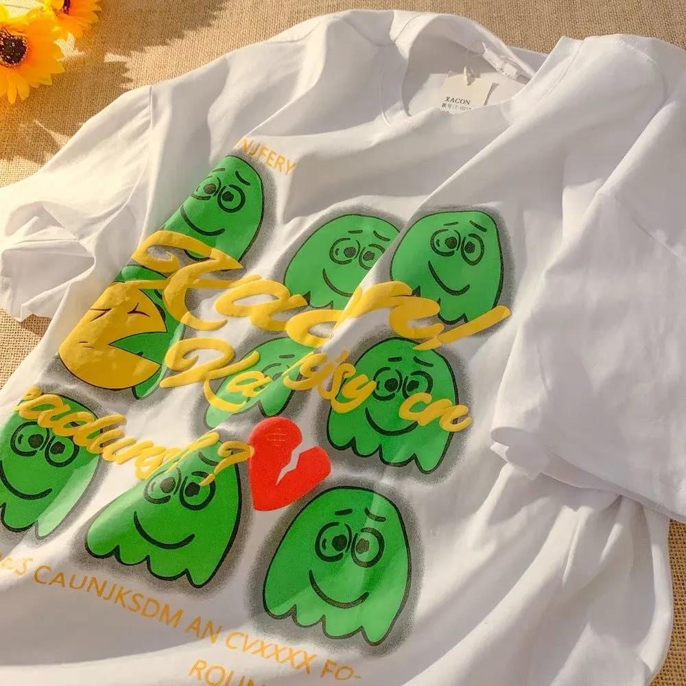Áo Thun HIIXIIVI 100% cotton Tay Ngắn Cổ Tròn Thời Trang Mùa Hè Phong Cách Hàn Quốc Cho Nữ 2022