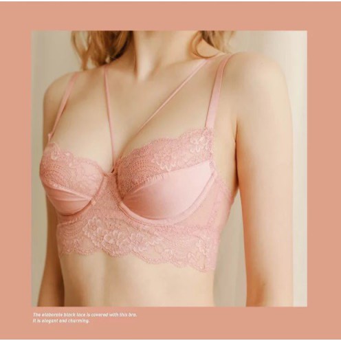 Bộ Đồ Lót Ren Siêu Mỏng Có Gọng Không Đệm Dây Đan Chéo Phối Quần Lót Ren Cạp Cao Lacy Bra - B04 | BigBuy360 - bigbuy360.vn