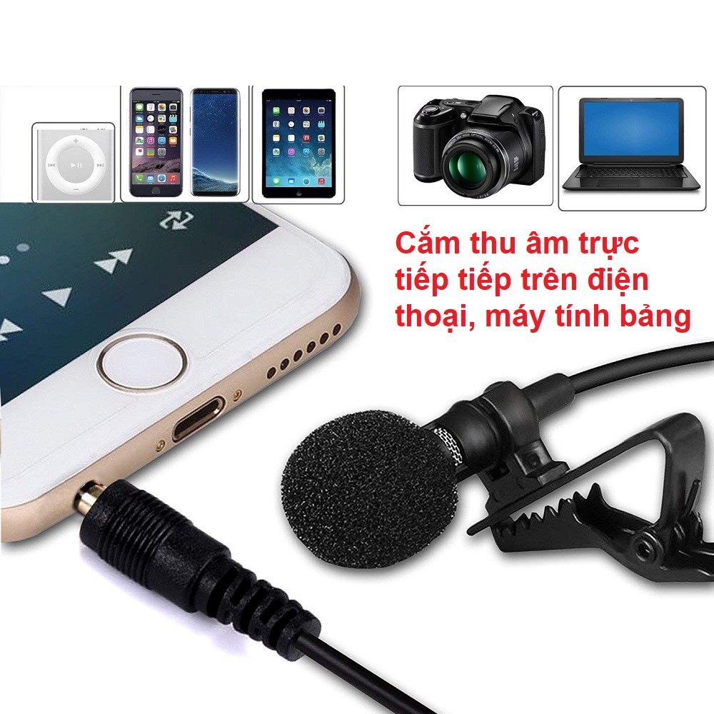 Micro ghi âm gài áo cho điện thoại và máy tính bảng - Microphone mini MN1