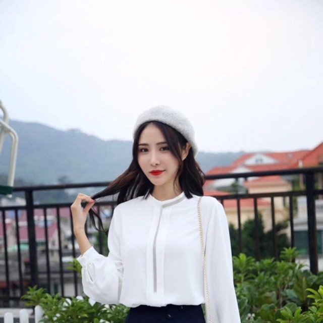 Cổ áo sơ mi trắng nữ - haxukem