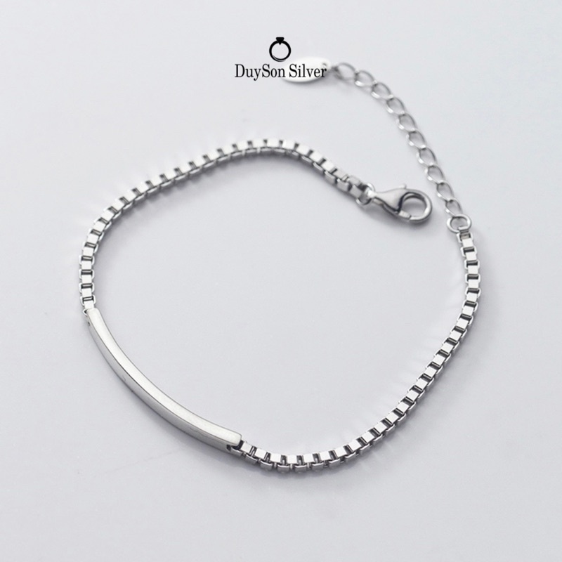 Vòng tay đôi bạc nam nữ khắc tên chữ theo yêu cầu,lắc tay đôi bạn thân unisex bạc Ý 925 mạ vàng DUYSON SILVER [LTXK5]