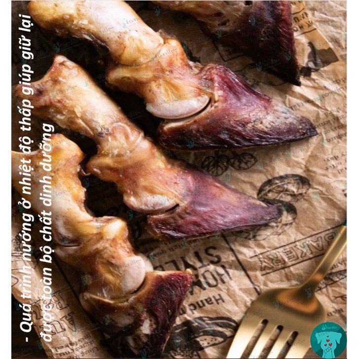 [HOT SNACK]Xương Gặm Mài Răng JFamille, Bổ Sung Collagen &amp; Canxi, Móng Bò Nướng Giòn, Chống Cắn Phá. JF98