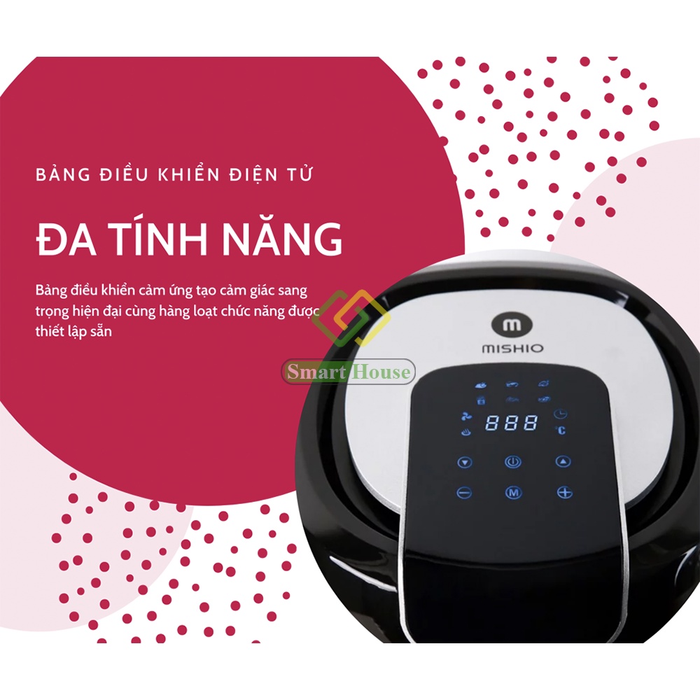 Nồi Chiên Không Dầu Mishio MK165 5.5L Nồi Chiên Điện Tử Màu Đen