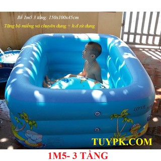 [HCM]-1m5- -Hot- Bể bơi, Hồ bơi phao 1m8 DÀY DẶN, TẶNG BỘ VÁ PHAO, ĐÁY CHỐNG TRƯỢT