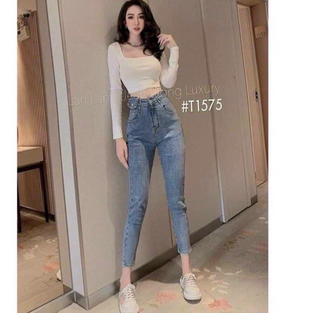 Quần Jeans lưng cao siêu co dãn