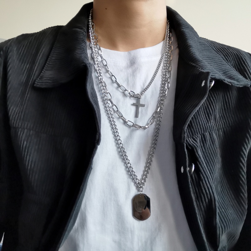 Set 3 Vòng Cổ Có Thể Đeo Nhiều Lớp Phong Cách Hip Hop