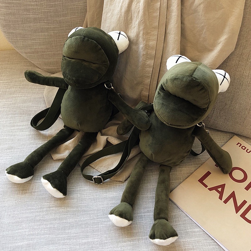 Túi Đeo Chéo Hình Chú Ếch Nhồi Bông Dễ Thương Cho Nữ