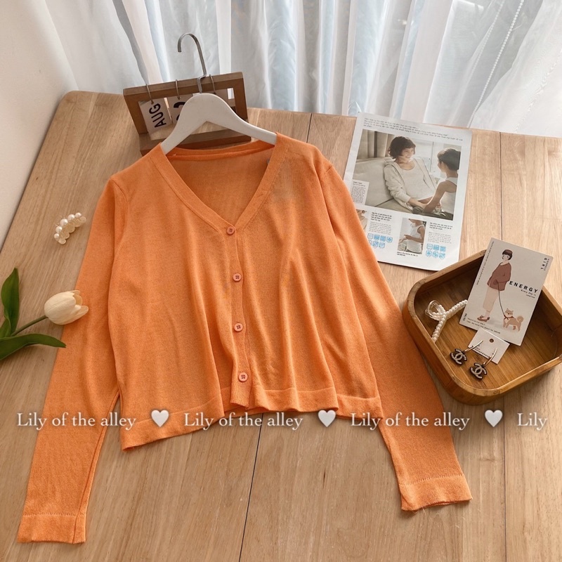 Áo len cardigan mỏng trơn